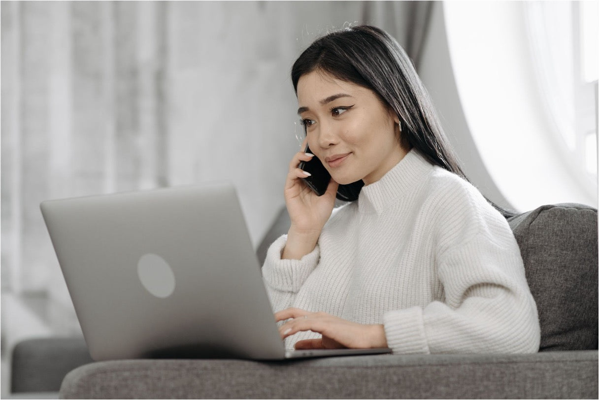 Female healthcare virtual assistant making a call